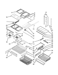 Shelf Parts Diagram and Parts List for MFF2258VEA10  Maytag Refrigerator