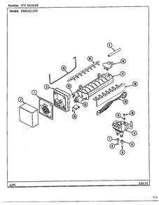 Ice Maker Diagram and Parts List for 621050  Admiral Refrigerator