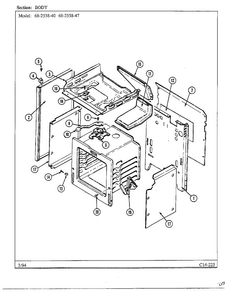 Body Diagram and Parts List for 68-2558-40  Magic Chef Range