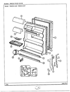 Fresh Food Door Diagram and Parts List for 211447  Admiral Refrigerator