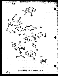 Refrigerator Interior Parts Diagram and Parts List for SRI19E-1-C-P74870-16WC  Amana Refrigerator