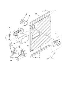 Door And Latch Parts Diagram and Parts List for MDB6709AWQ0  Maytag Dishwasher
