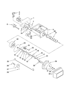 Motor And Ice Container Parts Diagram and Parts List for ASD2522WRW04  Amana Refrigerator