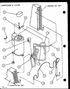 Compressor & Tubing (pth07400er/p9872101r) (pth07300er/p9812601r) Diagram and Parts List for PTH12300ER P9812615R Amana Air Conditioner