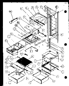 Refrigerator Shelving And Drawers Diagram and Parts List for 36041W-P1122101WW  Amana Refrigerator