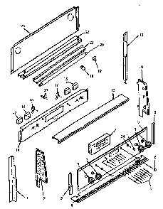 Backguard Diagram and Parts List for CARR629L-P1142623NL  Amana Range