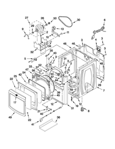 Cabinet Parts Diagram and Parts List for MGDB950YG1  Maytag Dryer