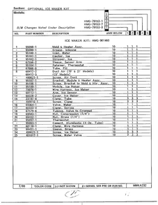 Optional Ice Maker Page 2 Diagram and Parts List for 79153-0B  Admiral Refrigerator