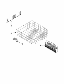 Lower Rack Parts Diagram and Parts List for MDBH949AWB3  Maytag Dishwasher
