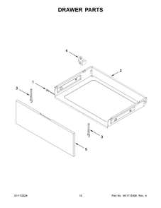 Drawer Parts Diagram and Parts List for ACR4303MMS2  Amana Range