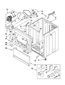 Cabinet Parts Diagram and Parts List for 7MMGDX700YL1  Maytag Dryer
