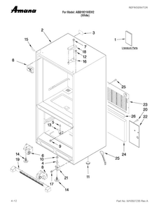 Cabinet Parts Diagram and Parts List for ABB1921WEW2  Amana Refrigerator