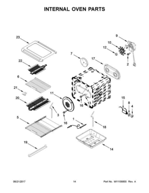 08 - Internal Oven Parts Diagram and Parts List for JGRP536WP02  Jenn-Air Range