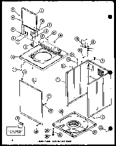 Section 8 Diagram and Parts List for CW9003W P1122805WW Amana Washer