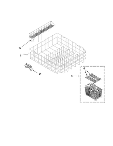 Lower Rack Parts Diagram and Parts List for MDBH969AWB5  Maytag Dishwasher