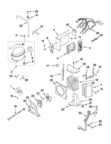 Upper Unit Parts Diagram and Parts List for JF42SSFXDA00  Jenn-Air Refrigerator