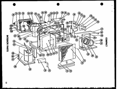 Interior Parts Diagram and Parts List for 109-2EM  Amana Air Conditioner