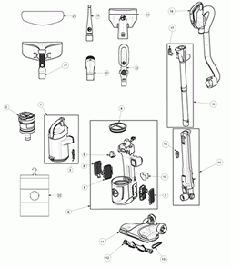 Diagram Diagram and Parts List for UH73530  Hoover Upright Vacuum