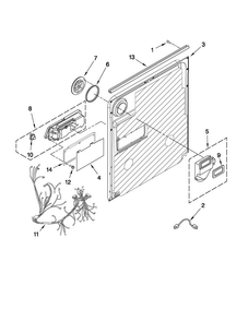 Inner Door Parts Diagram and Parts List for MDBH969AWB4  Maytag Dishwasher