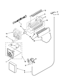 Icemaker Parts Diagram and Parts List for MSD2272VES01  Maytag Refrigerator