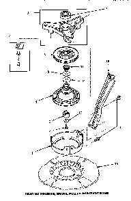 Bearing Housing, Brake, Pulley & Pivot Dome Diagram and Parts List for LW8463W2 PLW8463W2A Amana Washer