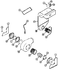 Blower Motor-plenum Diagram and Parts List for SVD8310SD  Jenn-Air Range