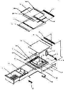 Fresh Food Shelves Diagram and Parts List for SXD25N-P1162419W  Amana Refrigerator