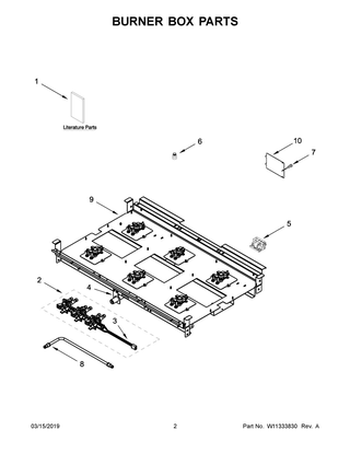 Burner Box Parts Diagram and Parts List for JDRP436HM00  Maytag Range