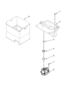 Motor And Ice Container Parts Diagram and Parts List for MFT2976AEM01  Maytag Refrigerator