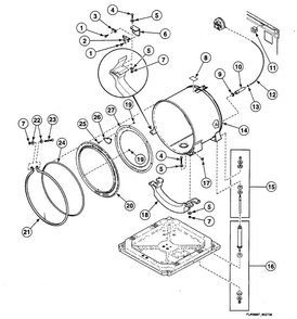 Tub Assy Diagram and Parts List for SWFX71QN3050  Speed Queen Washer