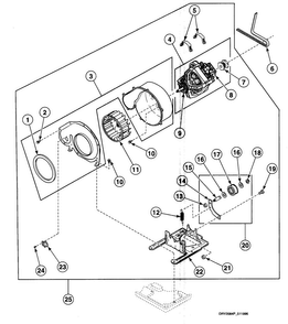 Motor Assy Diagram and Parts List for SSE807QF1500  Speed Queen Dryer