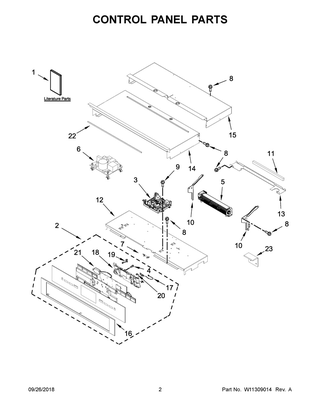 Control Panel Parts Diagram and Parts List for JJW3430DS03  Maytag Wall Oven
