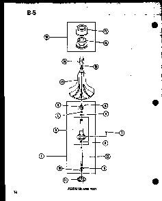 Agitator And Post Diagram and Parts List for TAA800 P75751-7W Amana Dryer