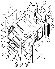 Body Section Diagram and Parts List for RLT365U  Caloric Range