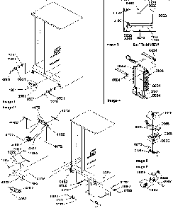 Drain System, Rollers, And Evaporator Assy Diagram and Parts List for SXD322S2L-P1305702WL  Amana Refrigerator