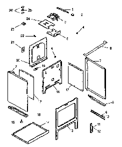 Main Top And Oven Assembly Diagram and Parts List for ART6100E P1142685NE Amana Range
