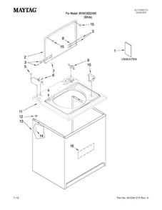 Top And Cabinet Parts Diagram and Parts List for MVWC5ESXW0  Maytag Washer