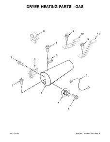 Dryer Heating Parts-gas Diagram and Parts List for MLE20PDCZW0  Maytag Washer Dryer Combo