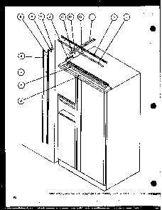 Bi7 Trim Kit Diagram and Parts List for SBD20K-P1102508W  Amana Refrigerator