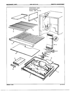 Freezer Compartment Diagram and Parts List for 19572A  Admiral Refrigerator