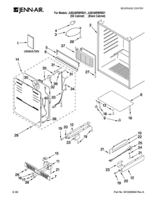 Cabinet Parts Diagram and Parts List for JUB248RBRB01  Jenn-Air Wine and Beverage Cooler