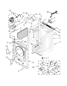 Cabinet Parts Diagram and Parts List for MGD3500FW0  Maytag Dryer