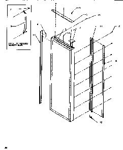 Door & Handle Trim Refrigerator Diagram and Parts List for SSD522SW-P1184702WW  Amana Refrigerator
