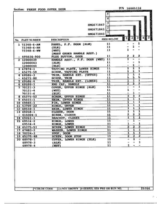 Fresh Food Outer Door Page 2 Diagram and Parts List for 671840  Admiral Refrigerator