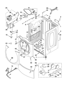 Cabinet Parts Diagram and Parts List for MGDE900VJ2  Maytag Dryer
