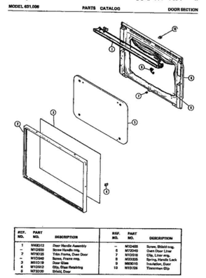 01 - Door Section Diagram and Parts List for 631006  Litton Microwave Oven Combo