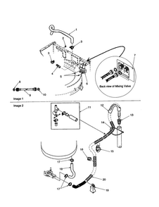 Mixing Valve And Hoses Diagram and Parts List for ALW540RMW-PALW540RMW  Amana Washer