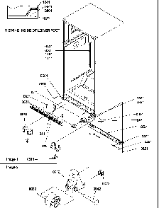 Ladders, Lower Cabinet And Rollers Diagram and Parts List for TR21S4E-P1196105WE  Amana Refrigerator