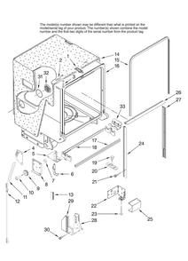 Tub And Frame Parts Diagram and Parts List for JDB1105AWB0  Jenn-Air Dishwasher