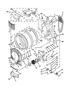 Bulkhead Parts Diagram and Parts List for MGD7000XG0  Maytag Dryer